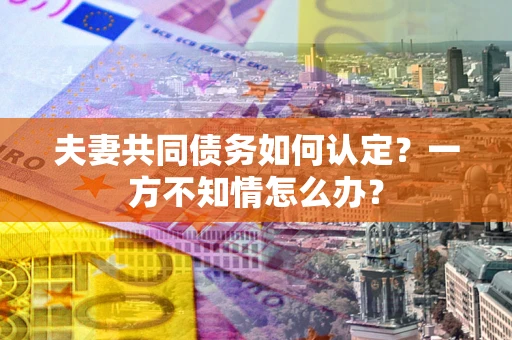 武汉夫妻共同债务如何认定？一方不知情怎么办？