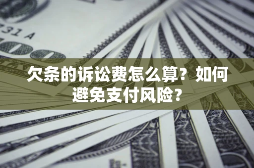 武汉欠条的诉讼费怎么算？如何避免支付风险？